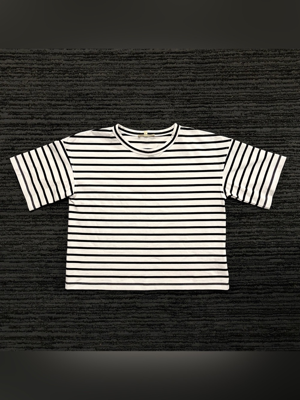 Madewell Every Day Boxy Crop Striped Short Sleeve Top